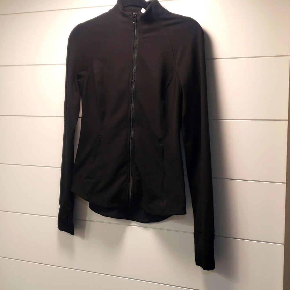 Black Athleisure Zip Up Jacket